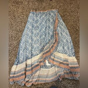 Asymmetrical Blue and Orange Women's Skirt